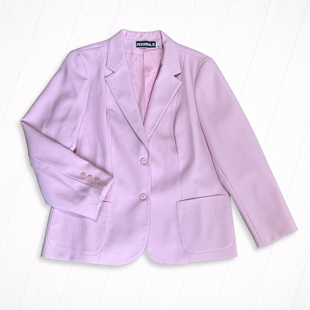 Vintage Light Pink Two-Button Blazer