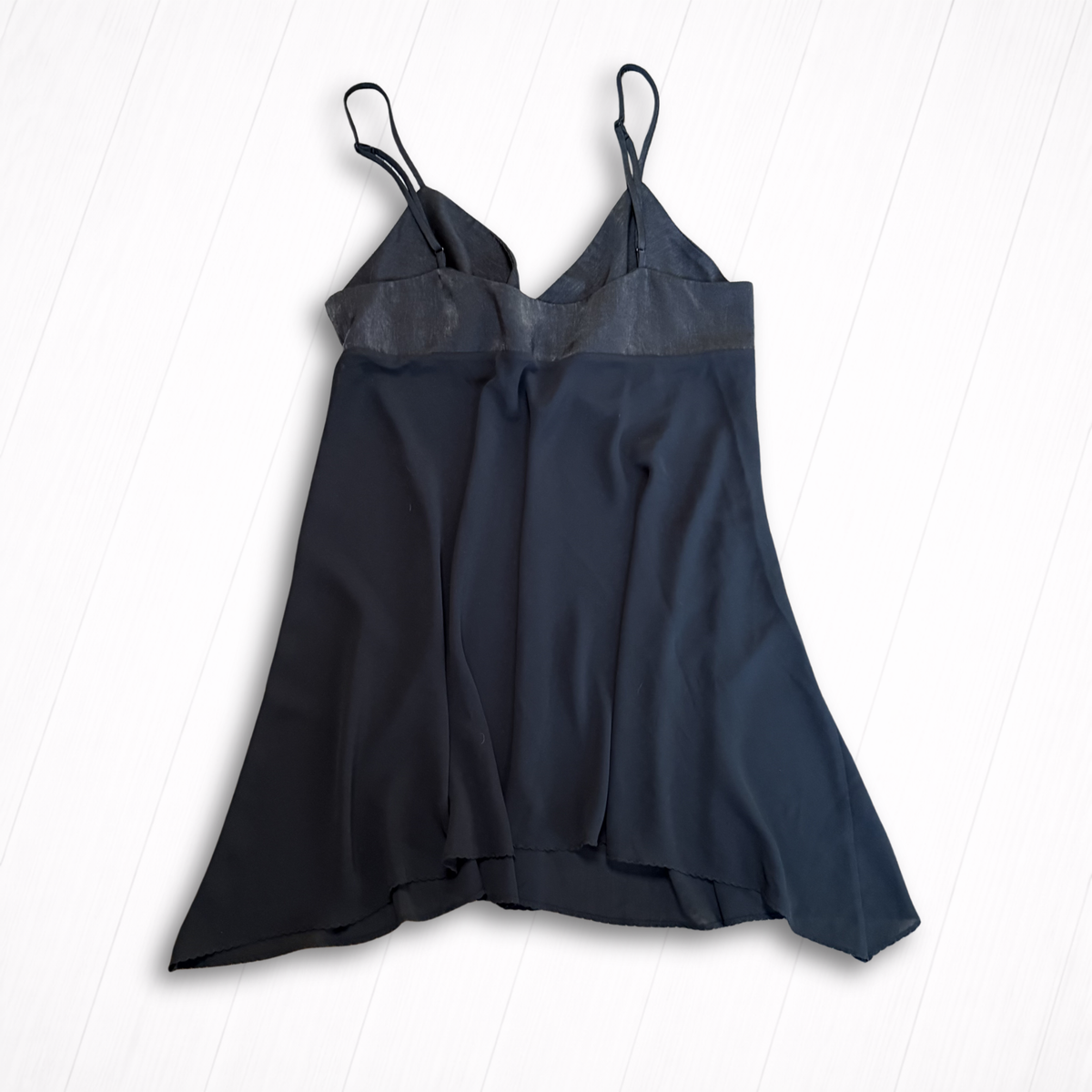 Victoria's Secret Black Satin & Chiffon Slip Dress
