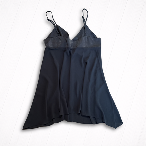 Victoria's Secret Black Satin & Chiffon Slip Dress