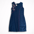 Vintage Black Embroidered Berry Branch Shift Dress