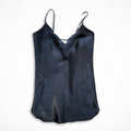 Black Satin Lace Trim Slip Dress