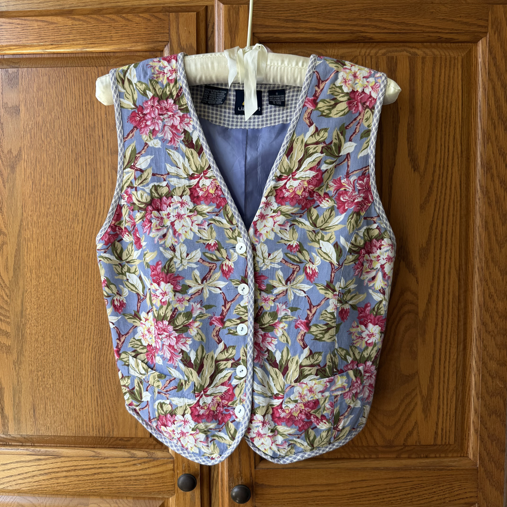 Vintage Floral & Gingham Vest
