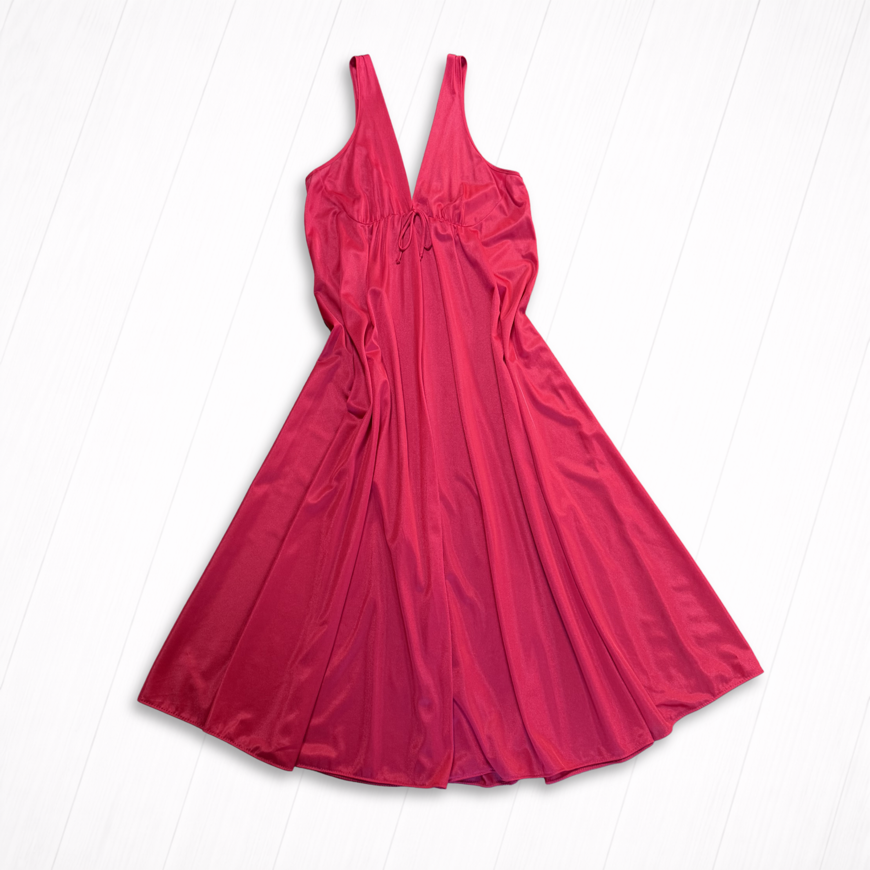 Vintage Red Nylon Nightgown