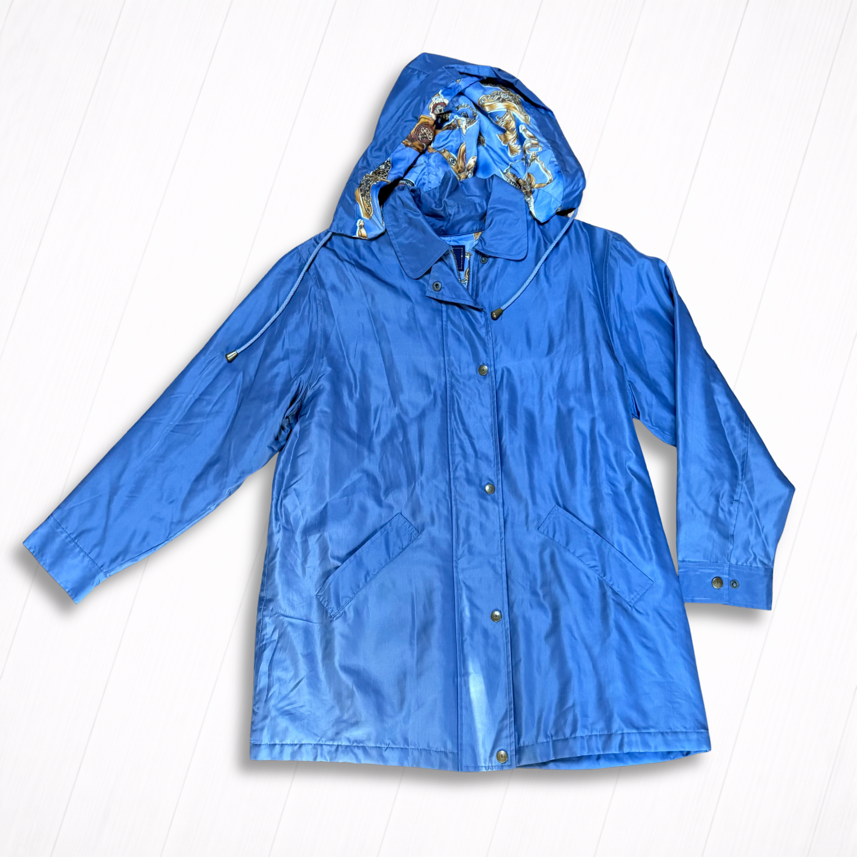 Vintage Silk Dennis Basso Blue Silk Rain Coat