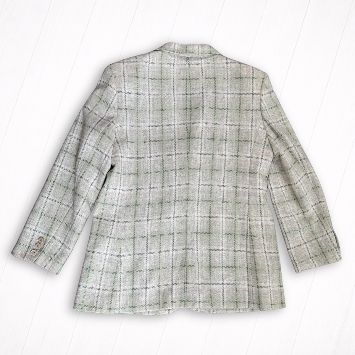 Vintage Green Windowpane Plaid Blazer