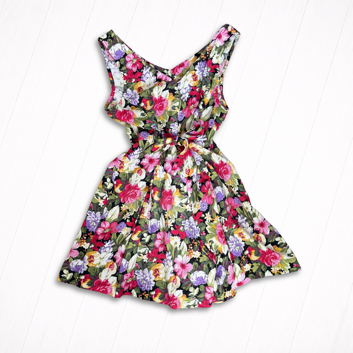 Vintage Floral Cotton Blend Button-Front Romper