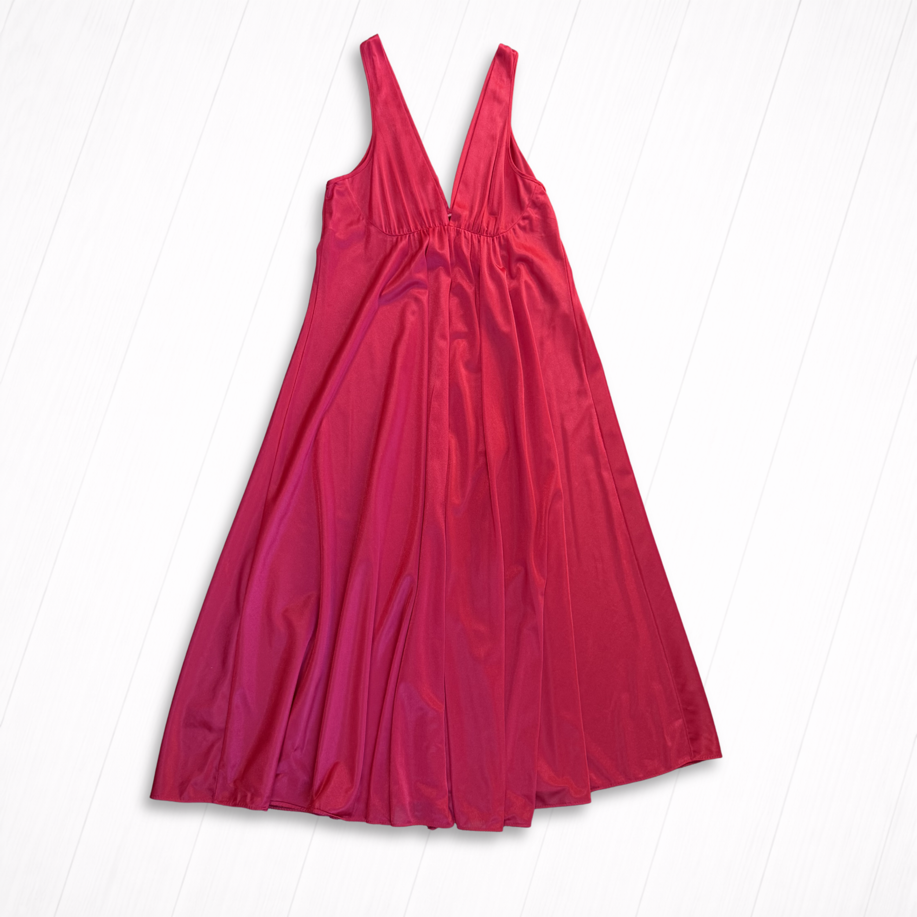 Vintage Red Nylon Nightgown