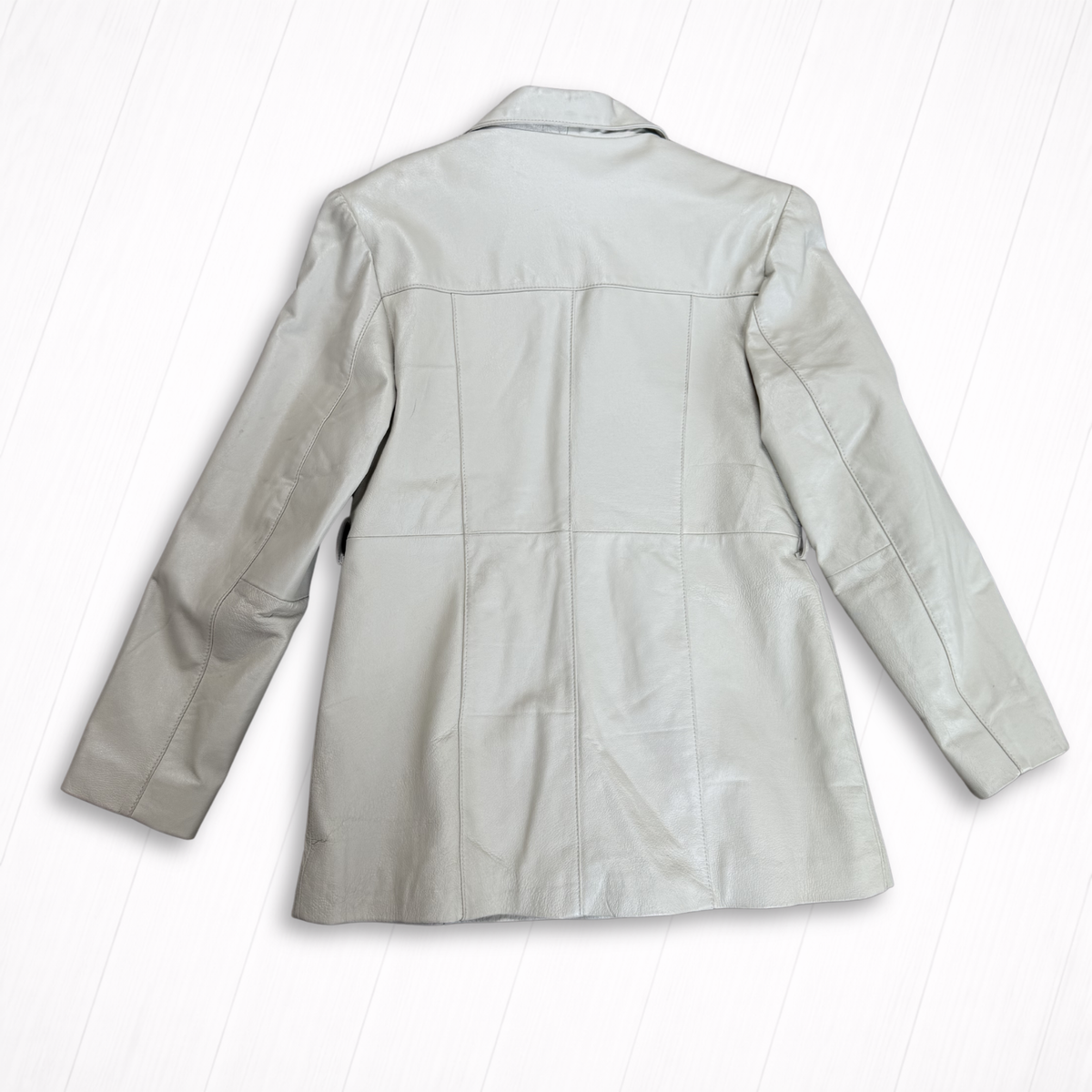 Vintage Cream Leather Blazer