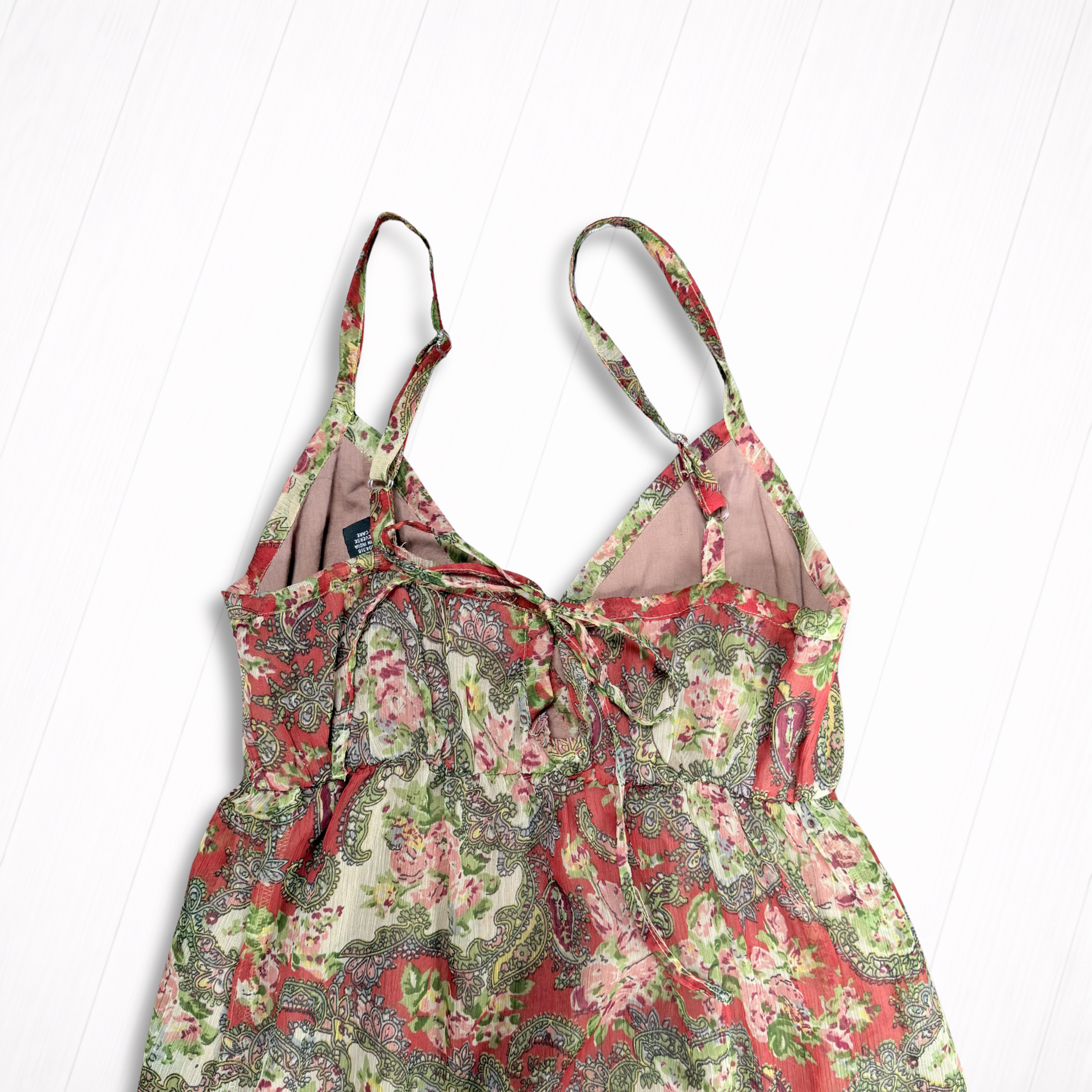 Paisley Floral Chiffon Tiered Maxi Dress