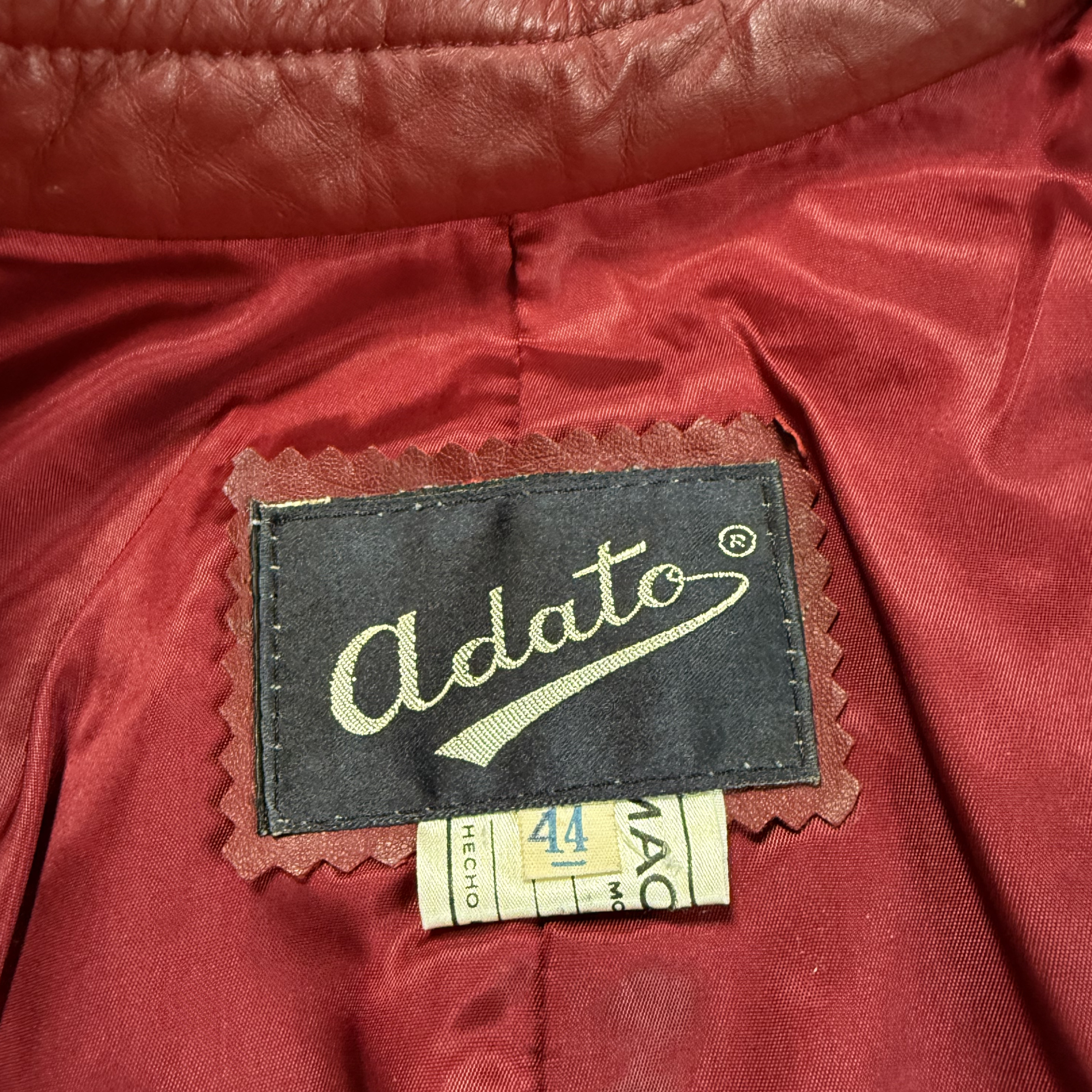 Vintage Red Leather Bomber Jacket