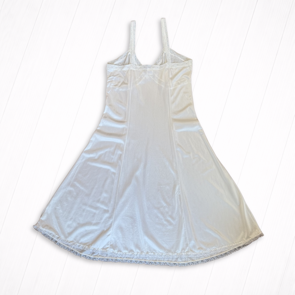 Vintage Cream Lace Trim Slip Dress