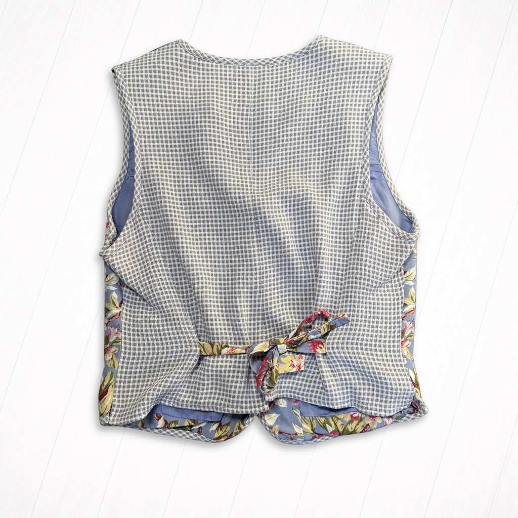 Vintage Floral & Gingham Vest