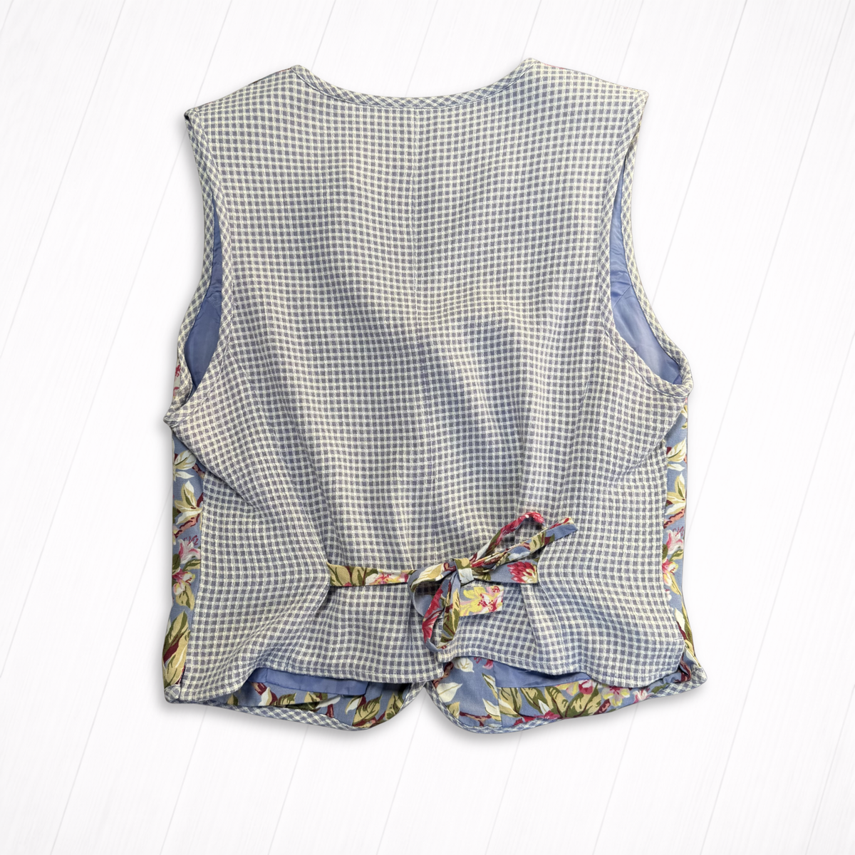Vintage Floral & Gingham Vest