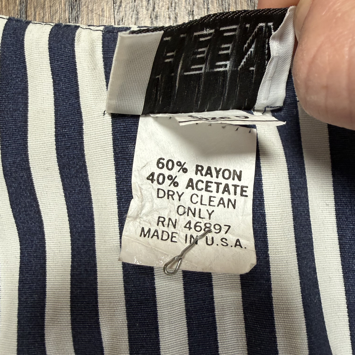 Vintage Navy Striped Colorblock Double-Breasted Dress