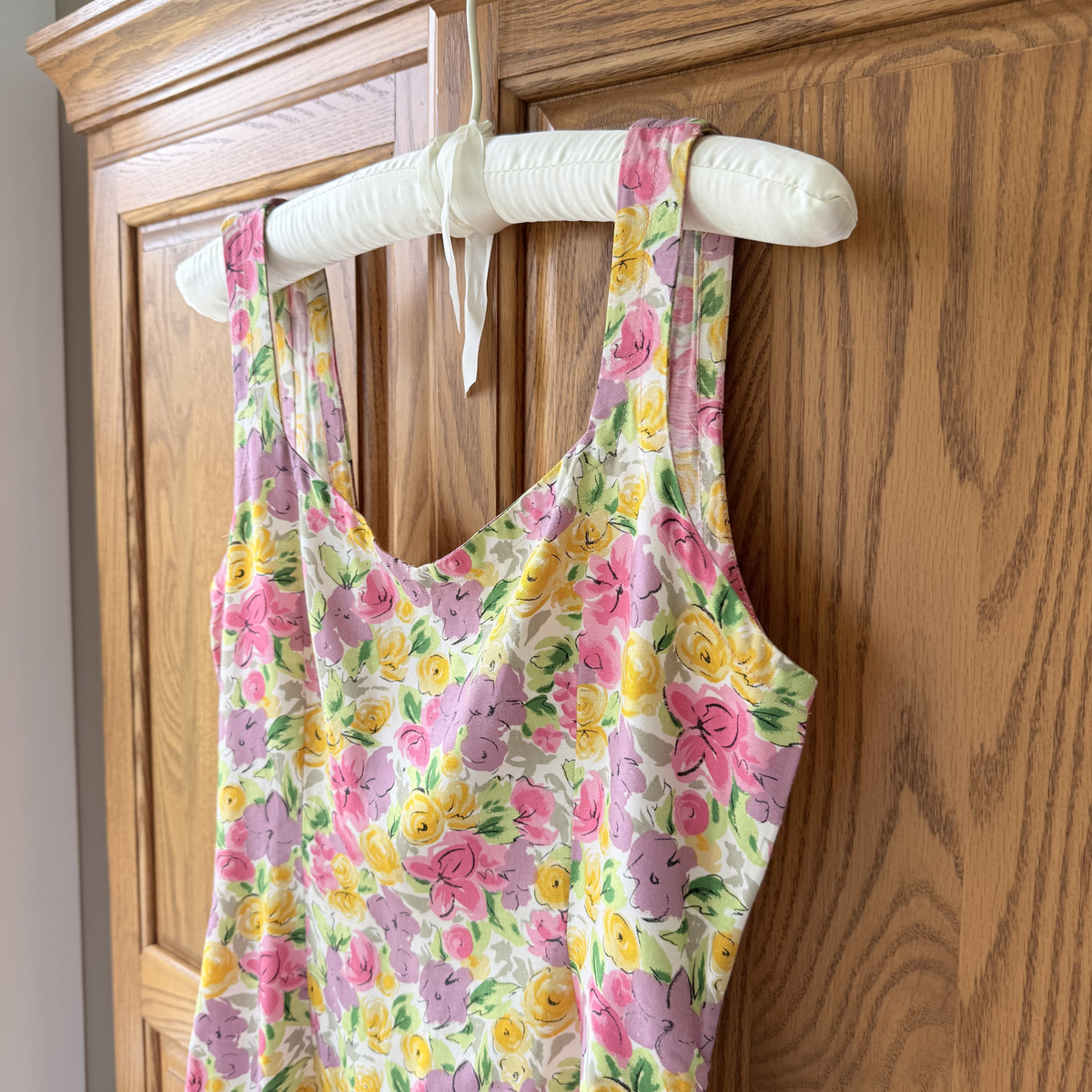 Vintage Floral Print Sleeveless Mini Dress