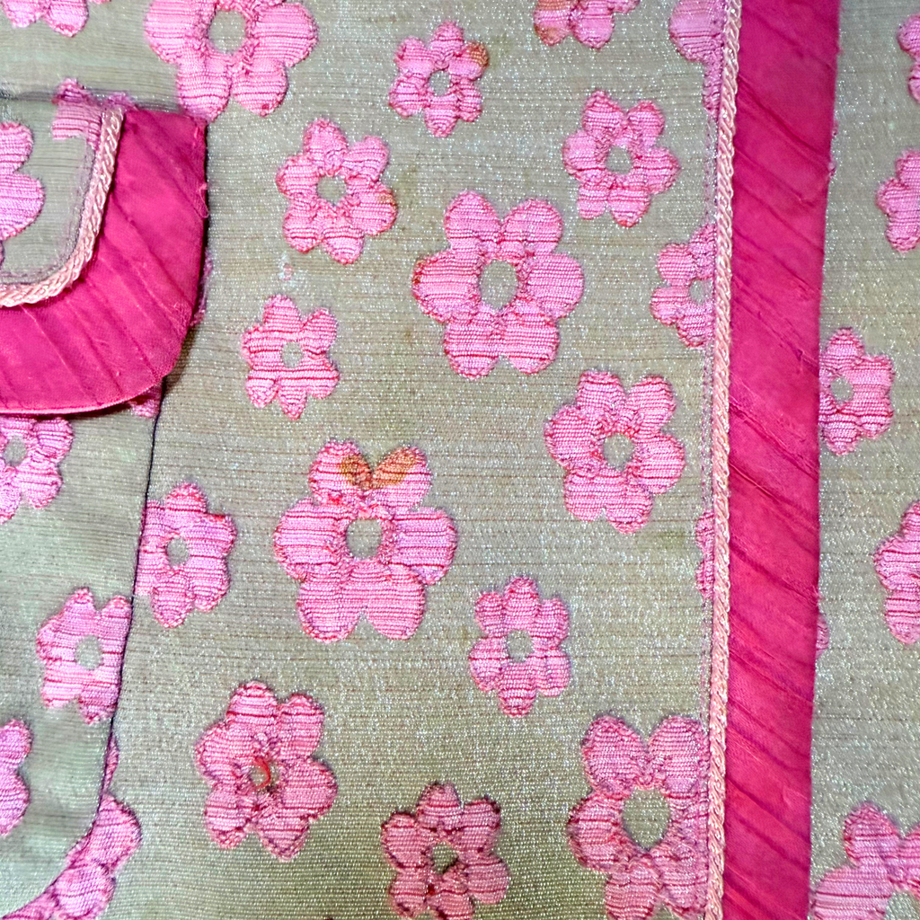 Vintage Pink Floral Woven Blazer