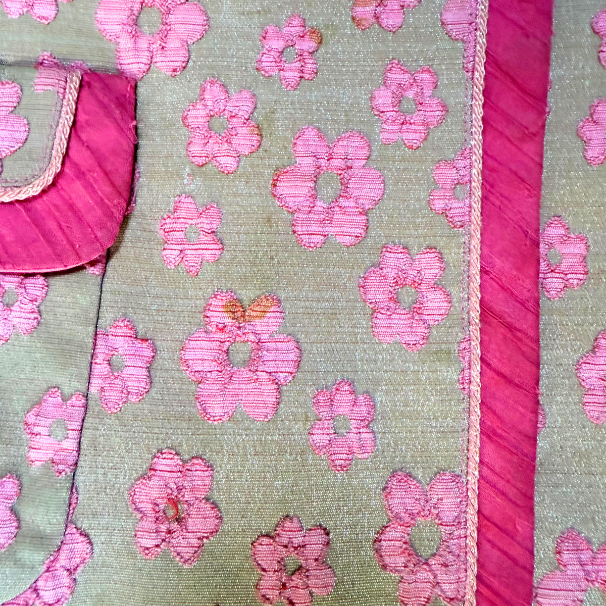 Vintage Pink Floral Woven Blazer
