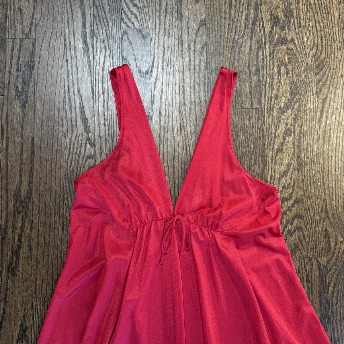 Vintage Red Nylon Nightgown