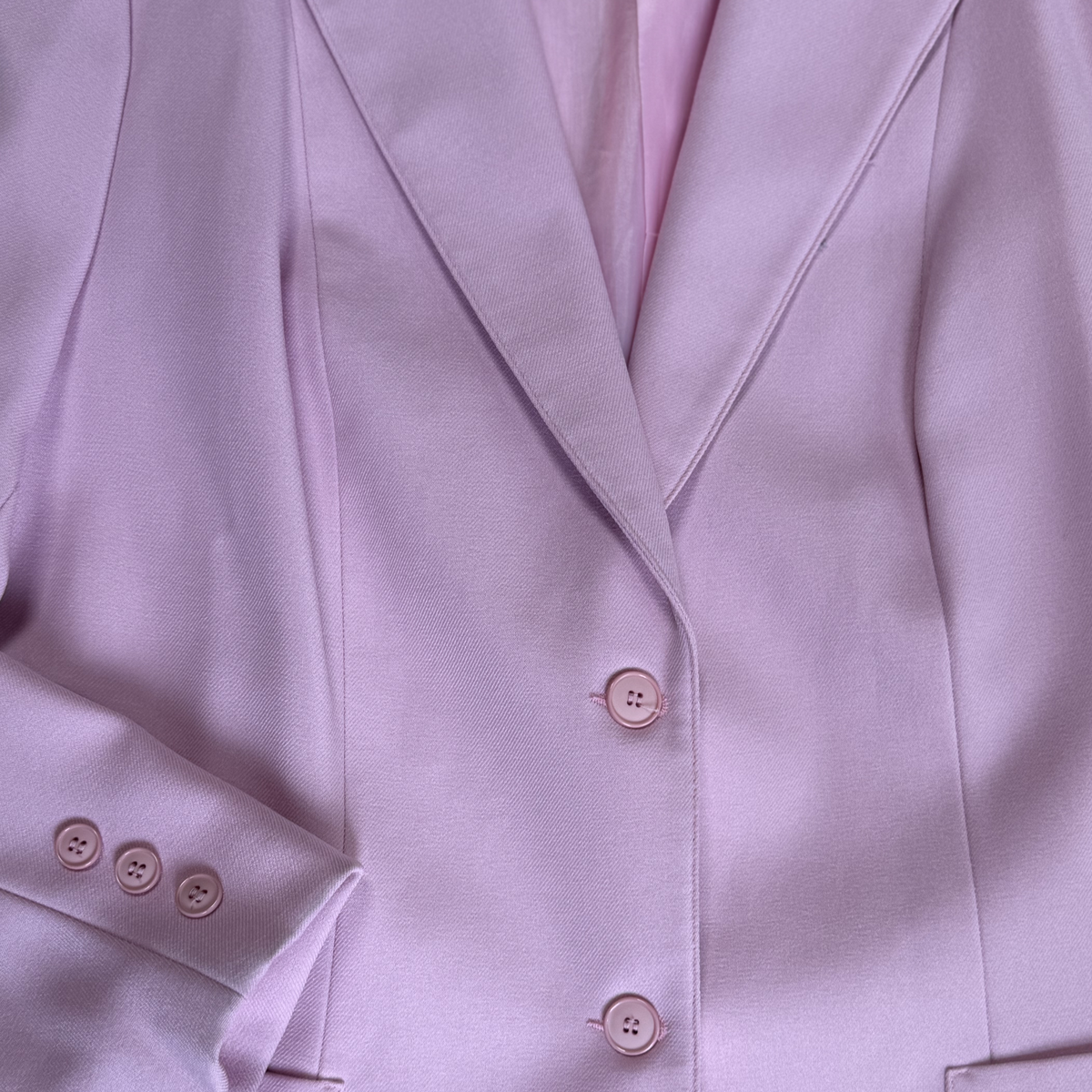 Vintage Light Pink Two-Button Blazer