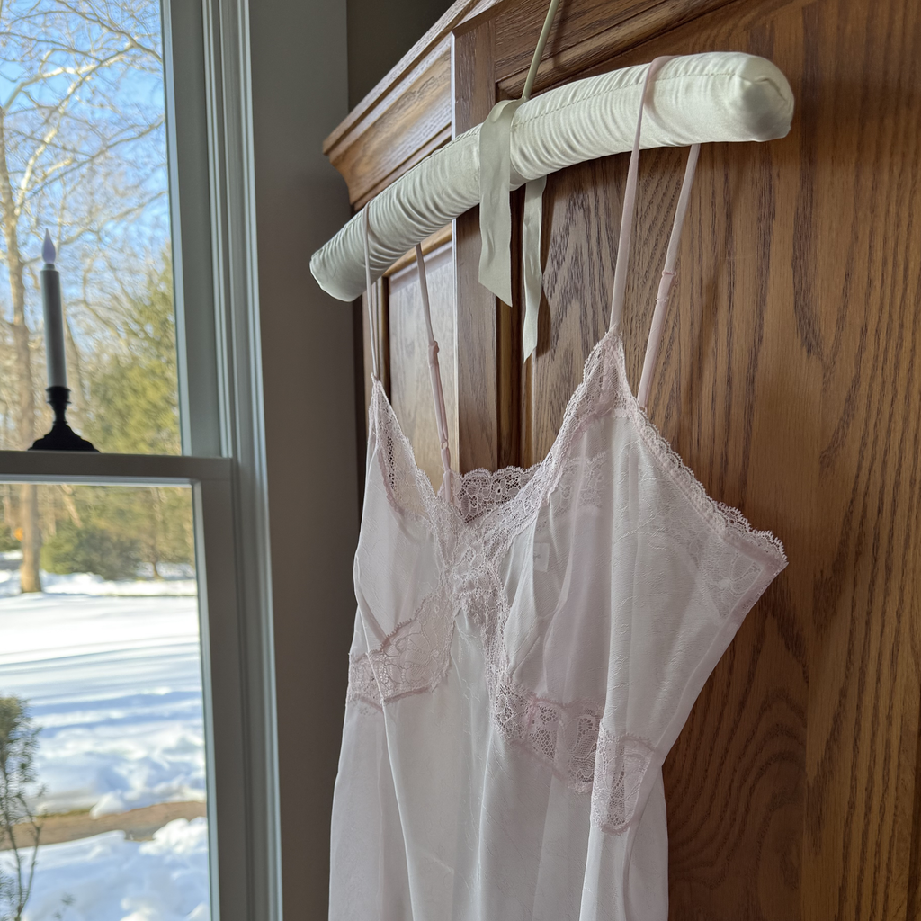 Vintage Pink Lace Sheer Camisole