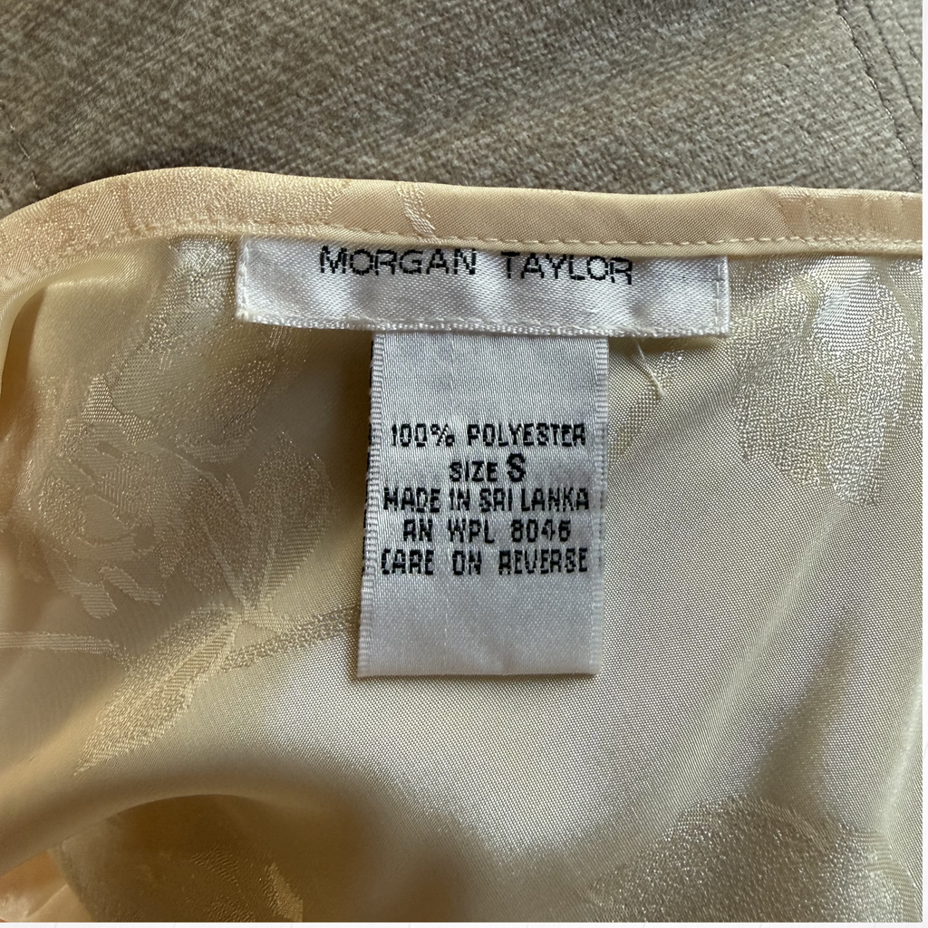 Vintage Jacquard Floral Satin Slip Dress