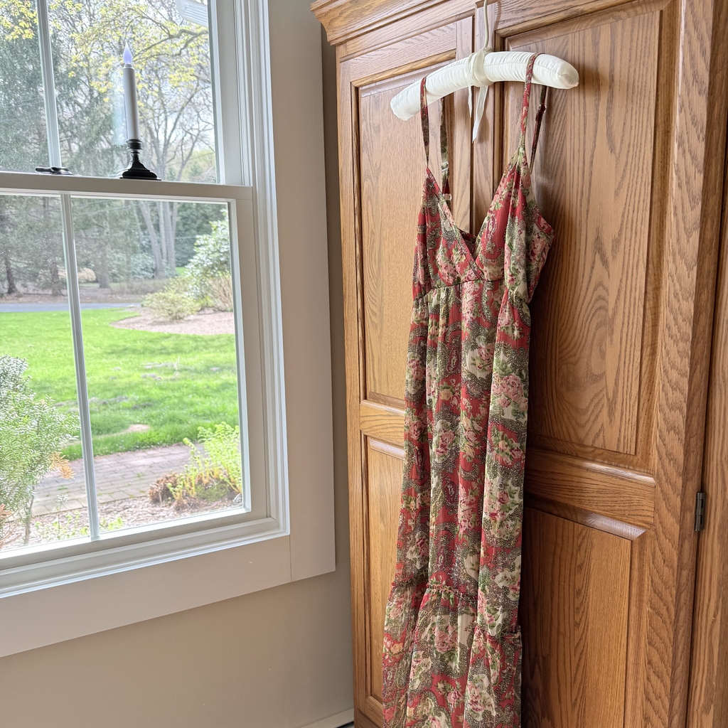 Paisley Floral Chiffon Tiered Maxi Dress