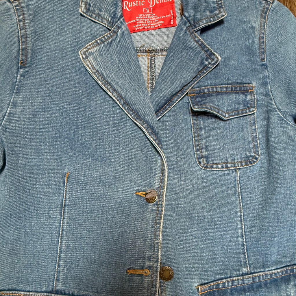 Vintage Denim Light Wash Denim Blazer