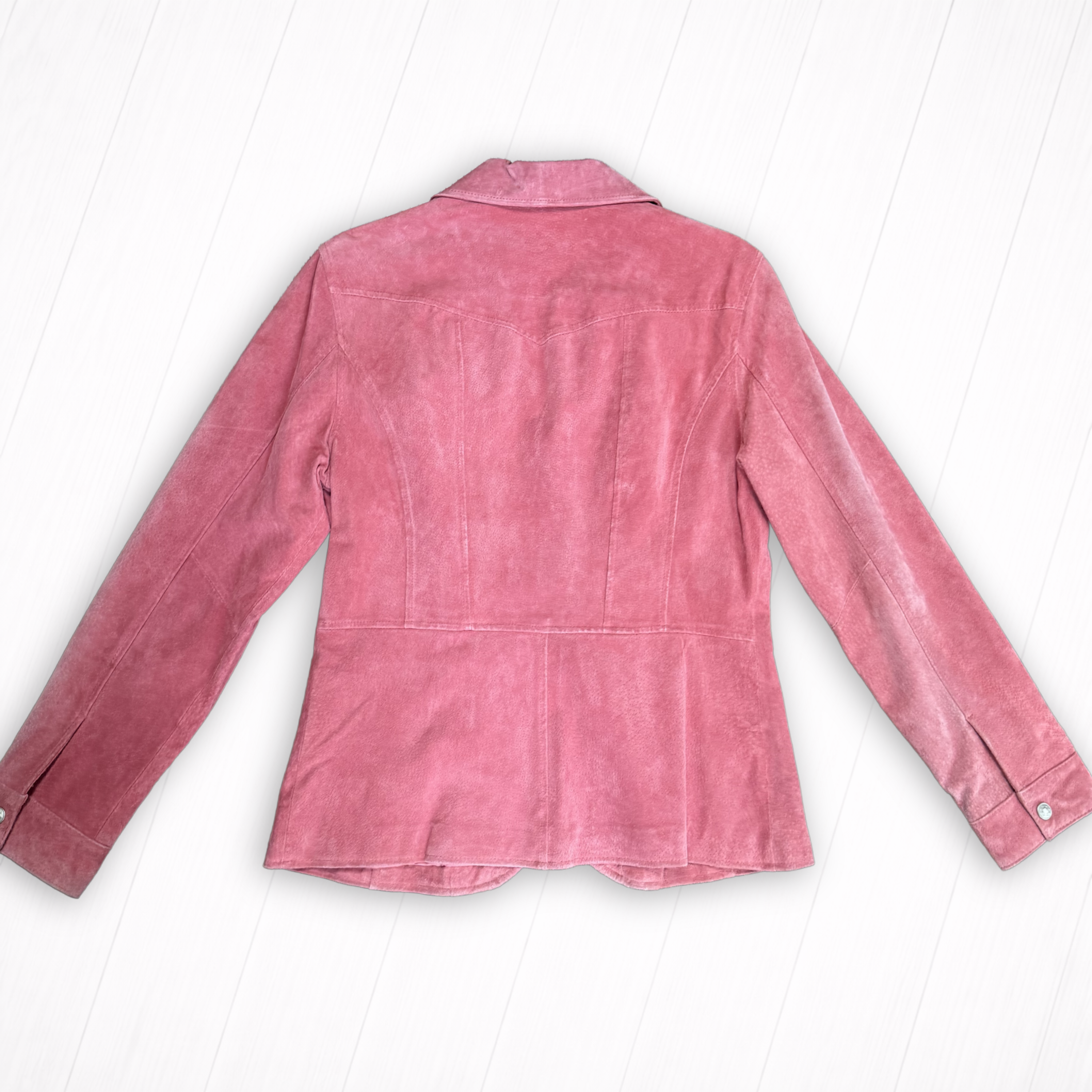 Pink Suede Leather Blazer