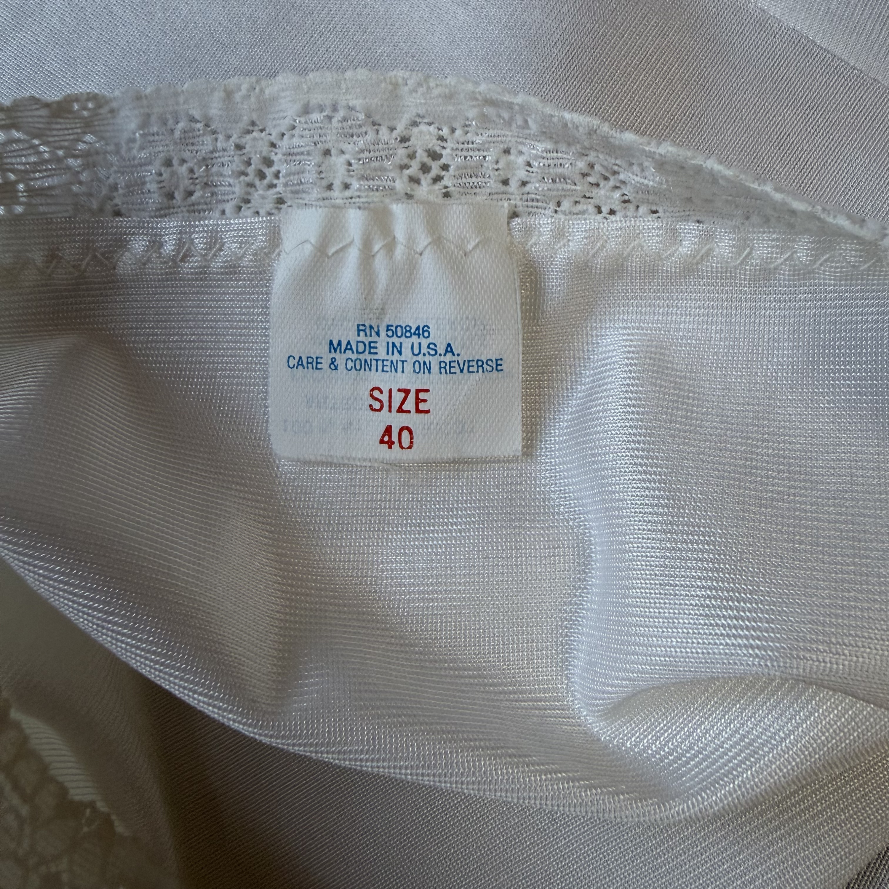 Vintage Cream Lace Trim Slip Dress