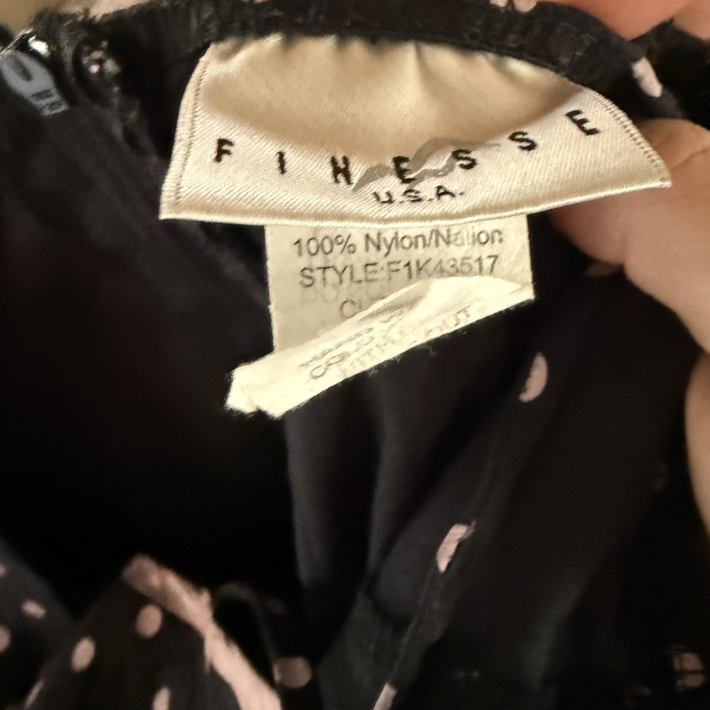 Vintage Cotton Black and White Polka Dot Tiered Dress