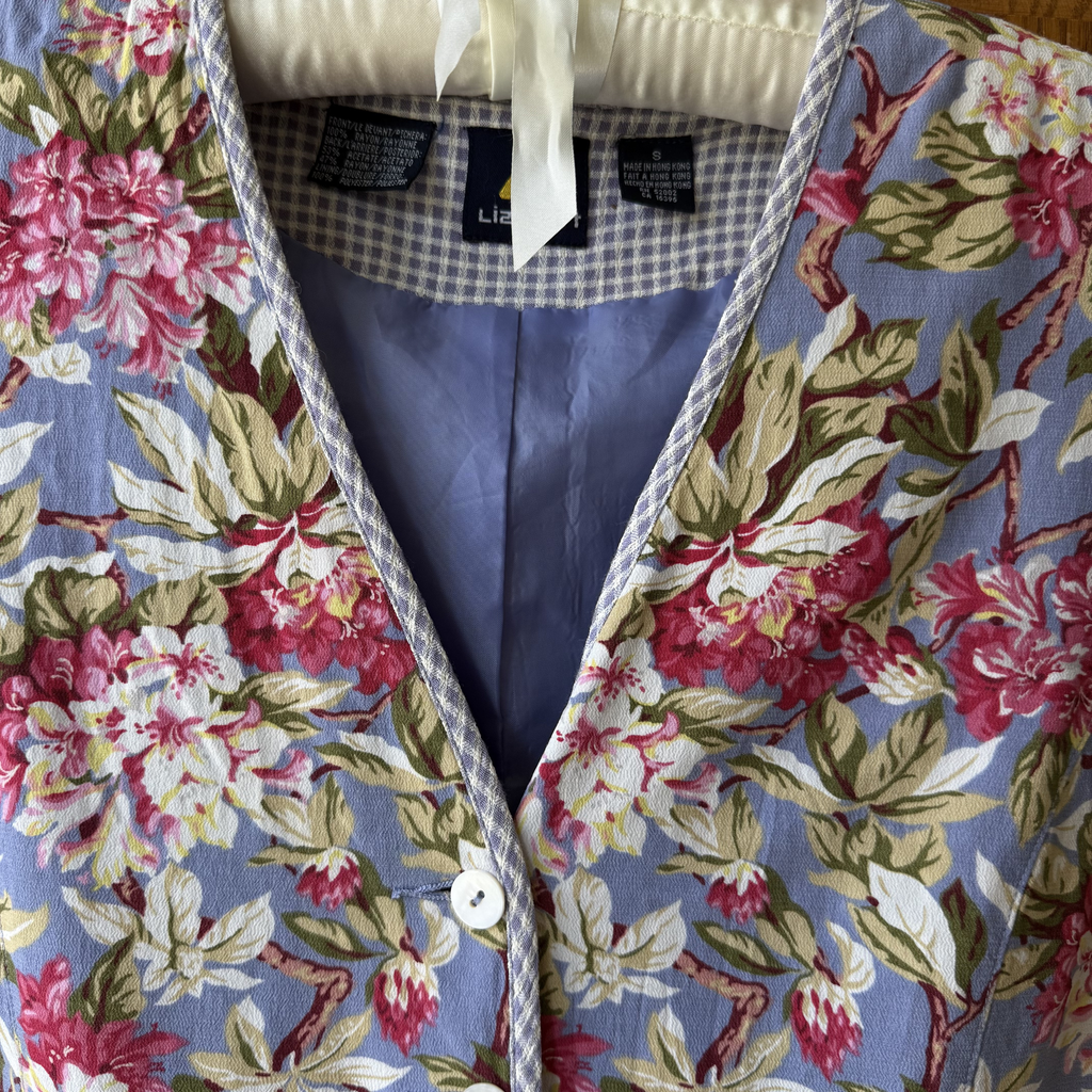 Vintage Floral & Gingham Vest