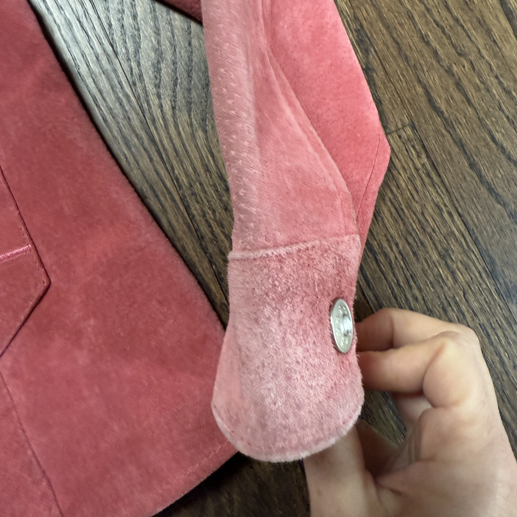 Pink Suede Leather Blazer