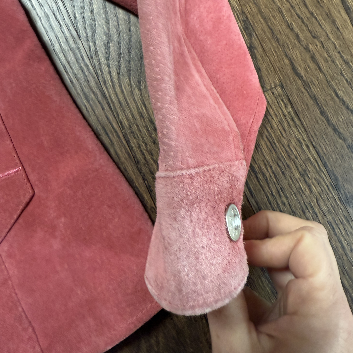 Pink Suede Leather Blazer