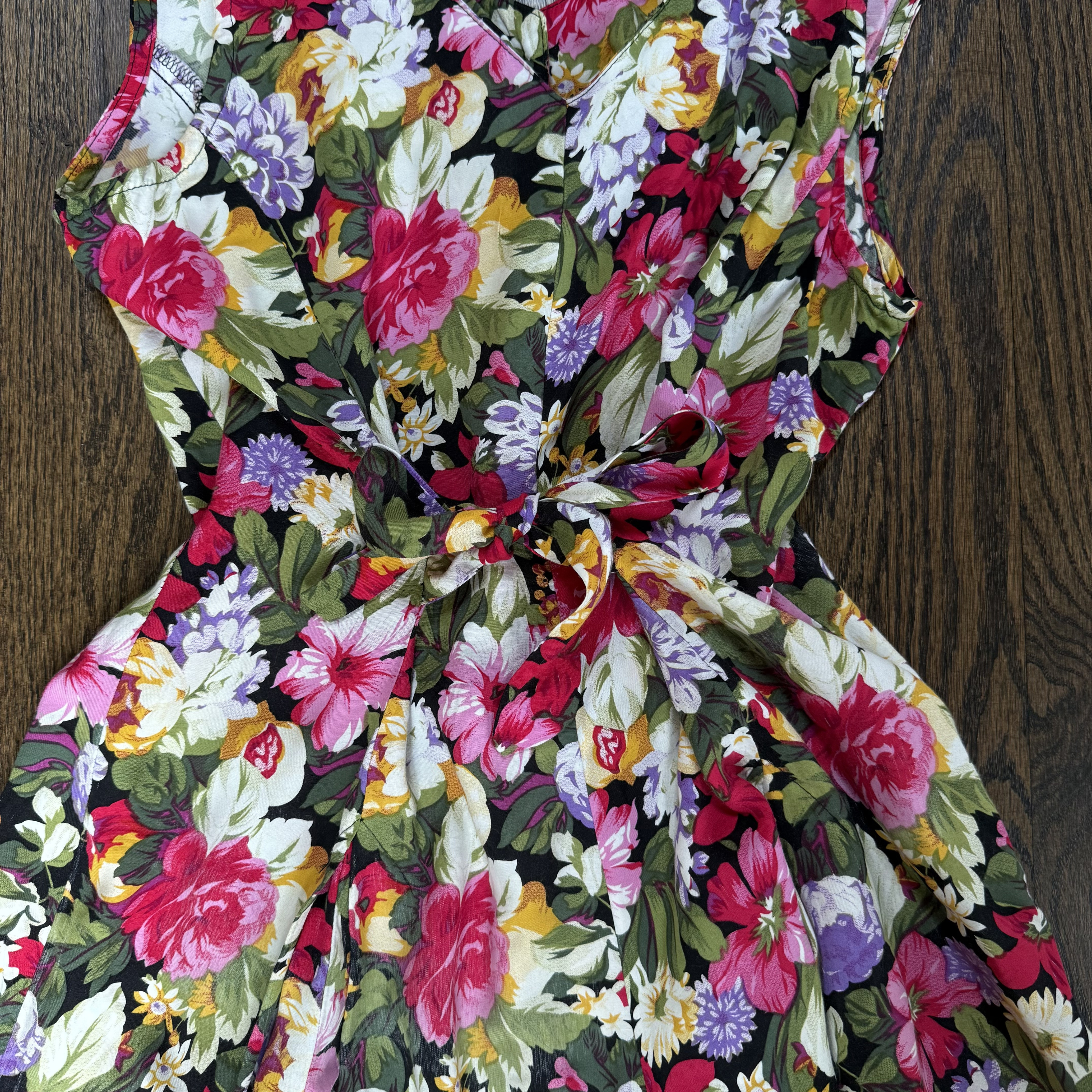 Vintage Floral Cotton Blend Button-Front Romper