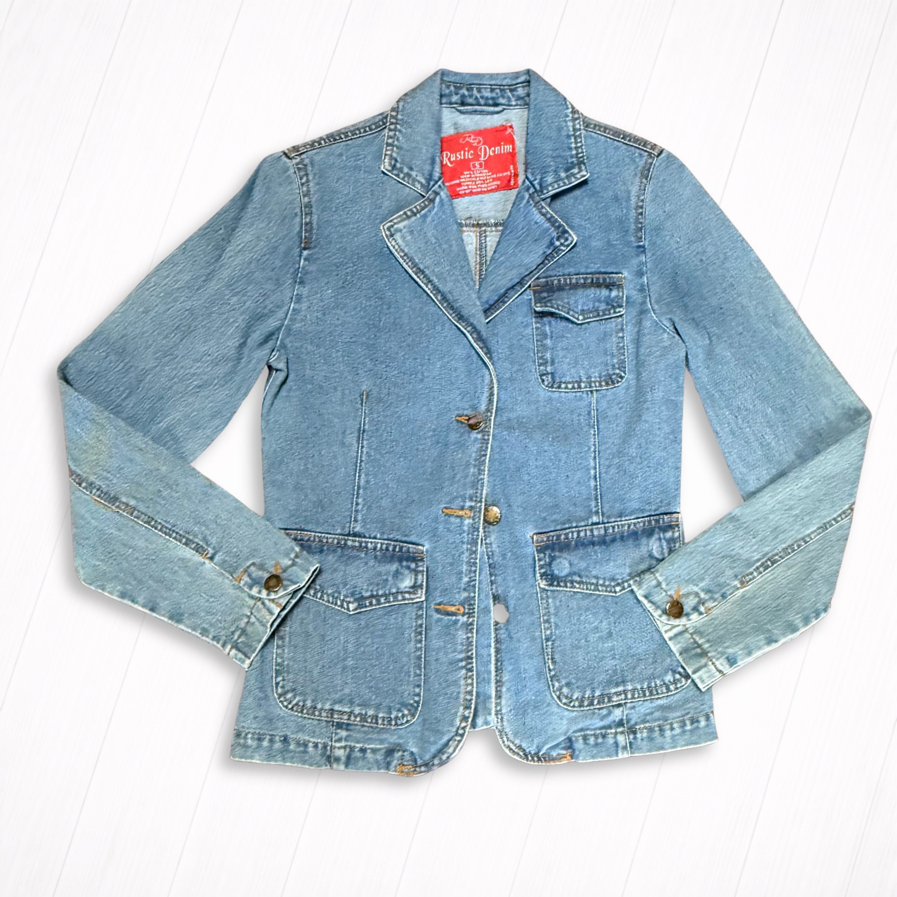 Vintage Denim Light Wash Denim Blazer